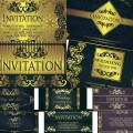 Wedding invitations in form banners vector