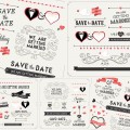 Wedding invitations set of calligraphic inscriptions and elements vector