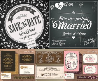 Wedding invitations templates vector