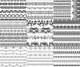 Big collection of the decorative borders vector