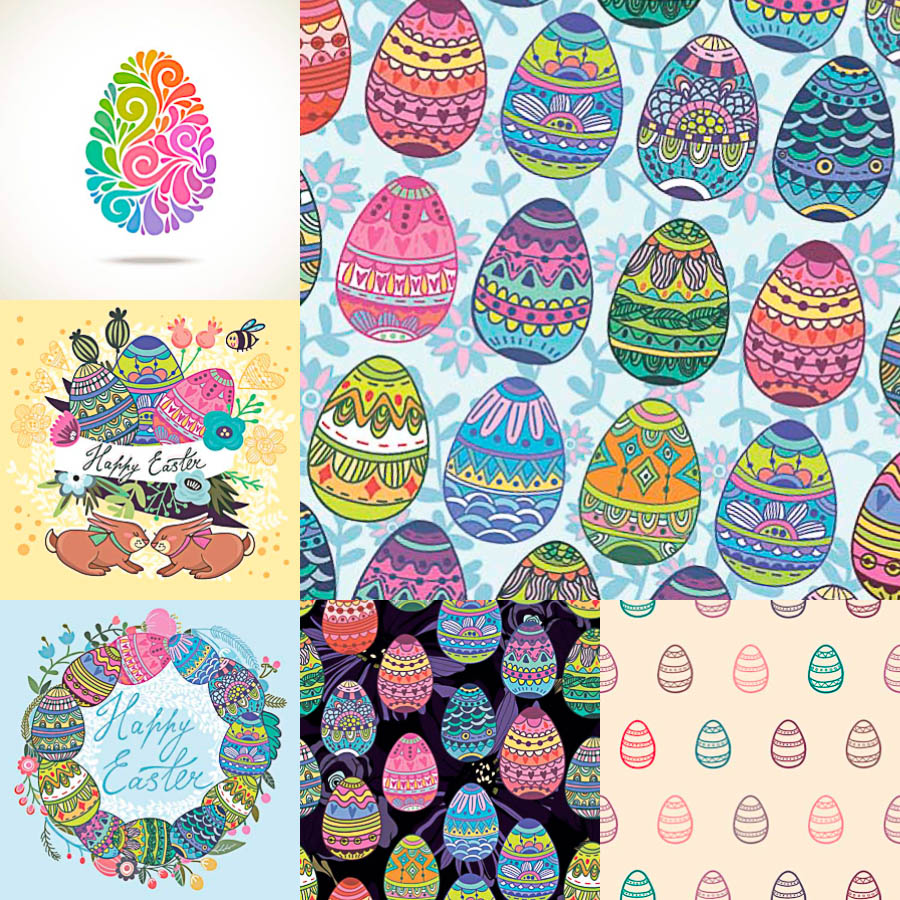 Easter seamless backgrounds vector