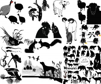 Animals silhouettes vector