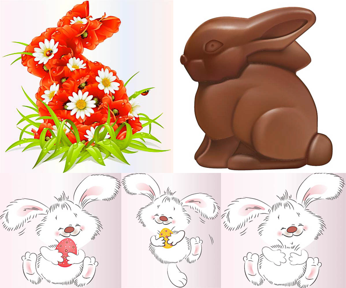 Chocolate and fun Easter Bunny templates vector free download