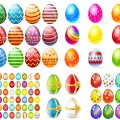 Decorated Easter eggs templates vector free download