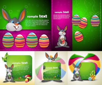 Easter postcards vector