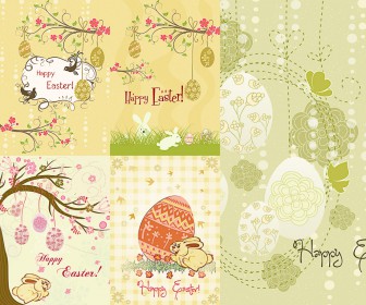 Easter vertical cards vector