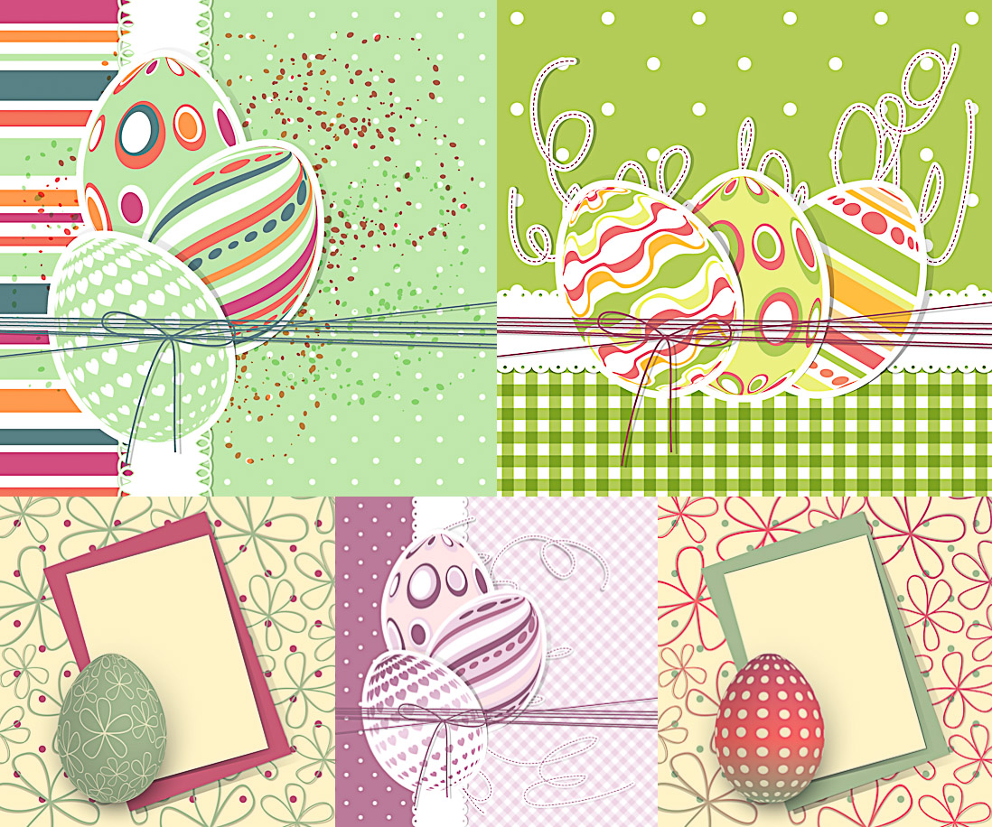 Flat Easter backgrounds vector