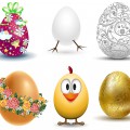 Floral Easter eggs templates vector free download