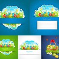 Happy Easter card with frame vector free download