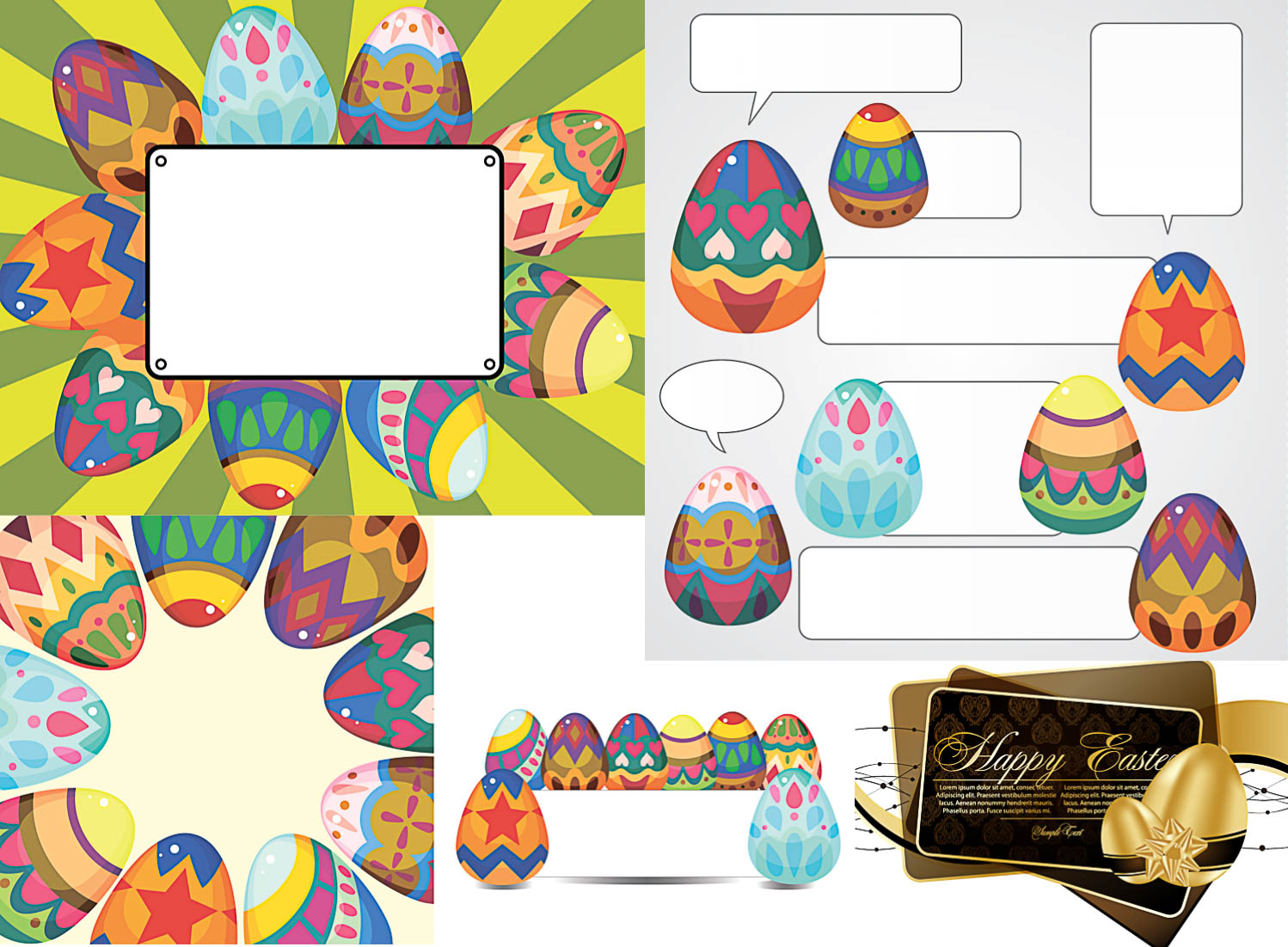 Easter frames templates vector