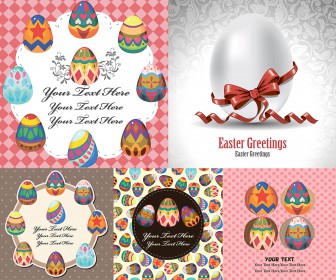 Easter greetings with eggs vector