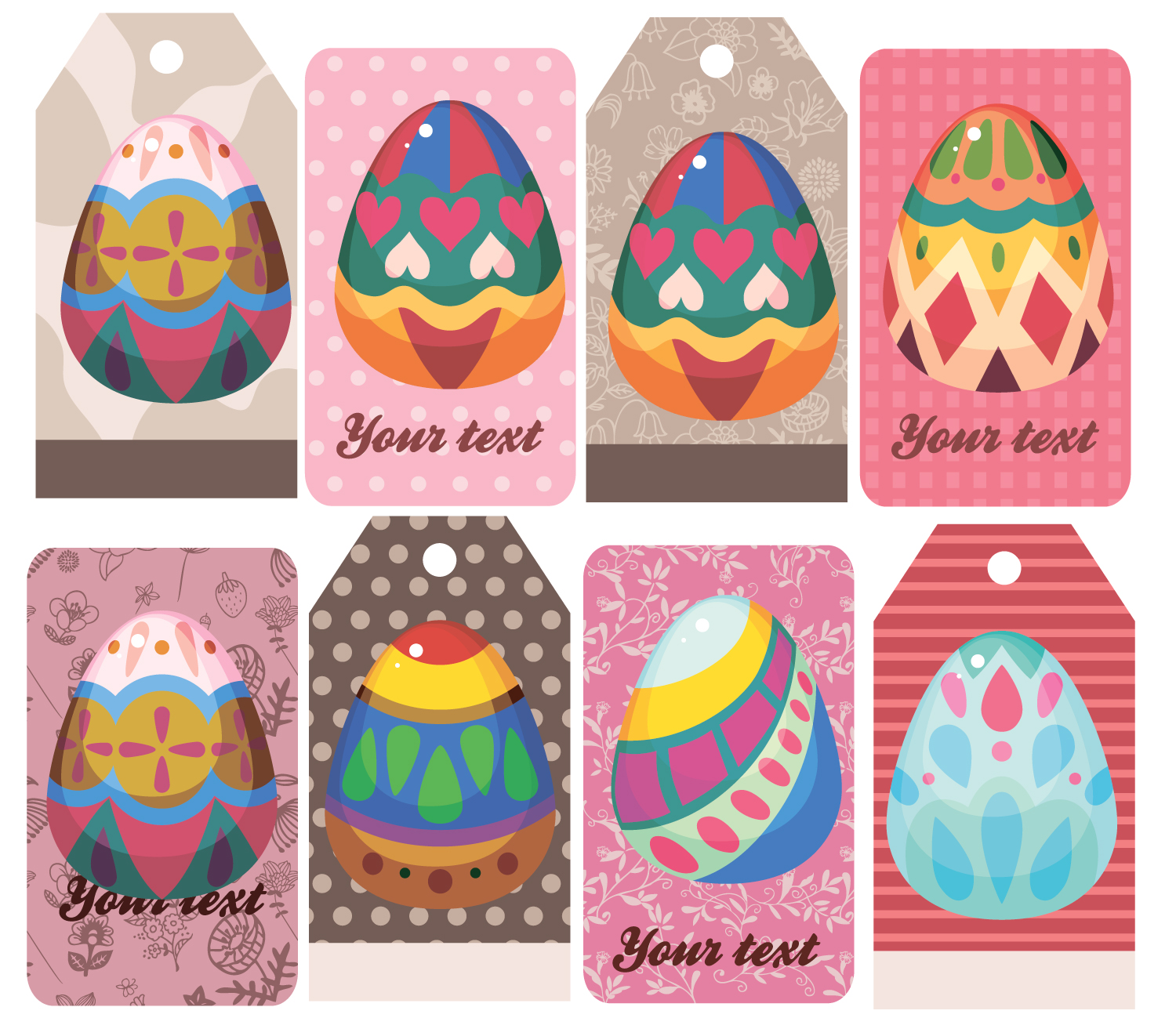 Easter tags and cards templates vector