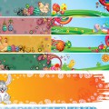 Happy Easter banners templates vector