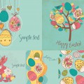 Turquoise Easter cards with eggs vector