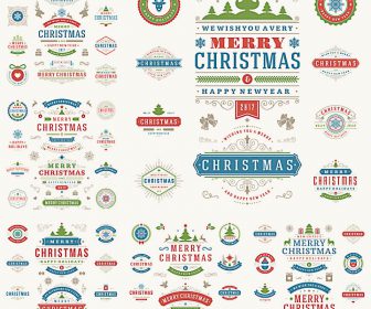 Nice 2017 Christmas labels and badges vector