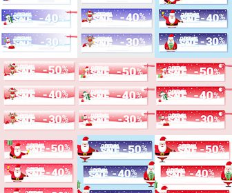 Red and violet Christmas sale banners and tags vector 2020 - 2021