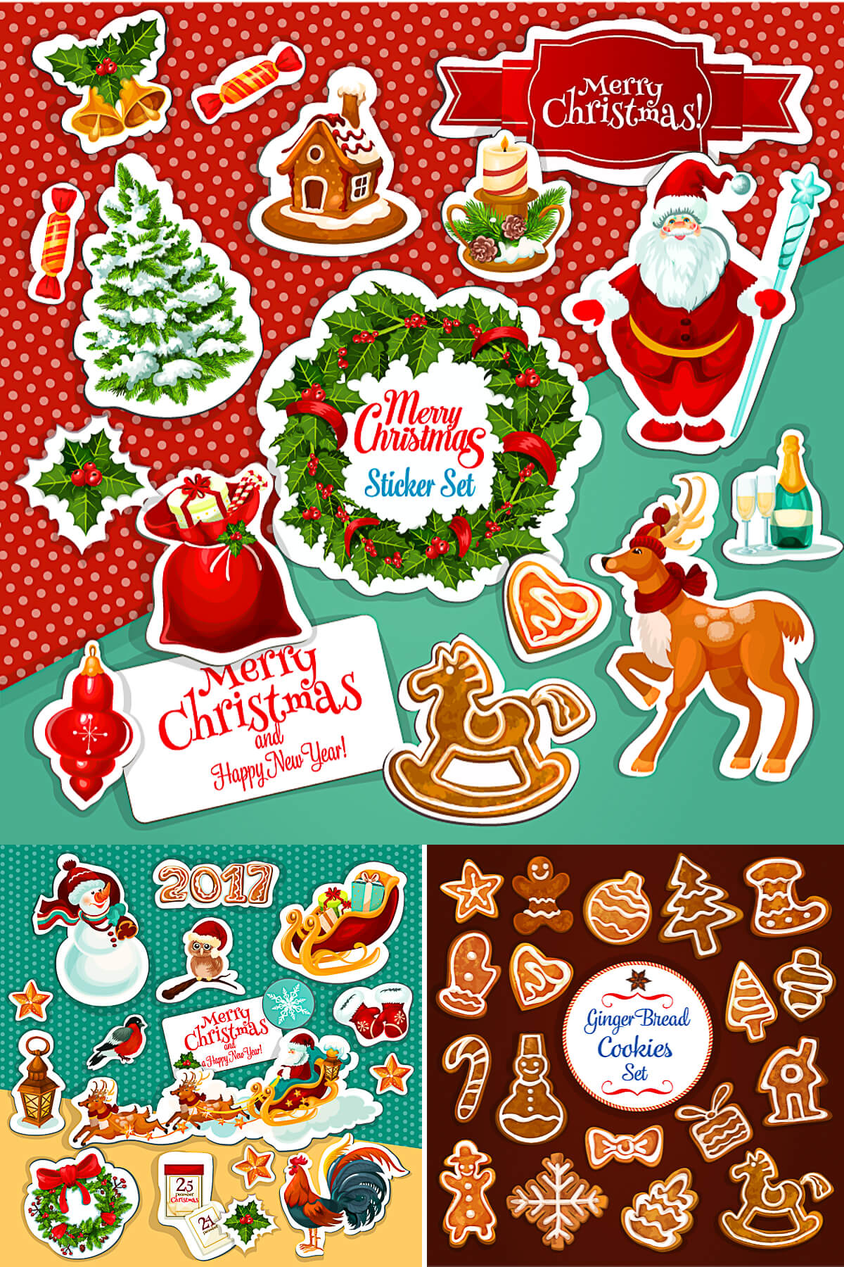 2017 Christmas decorations vector