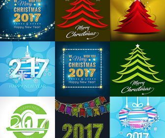 2017 Christmas templates for your designs in vector