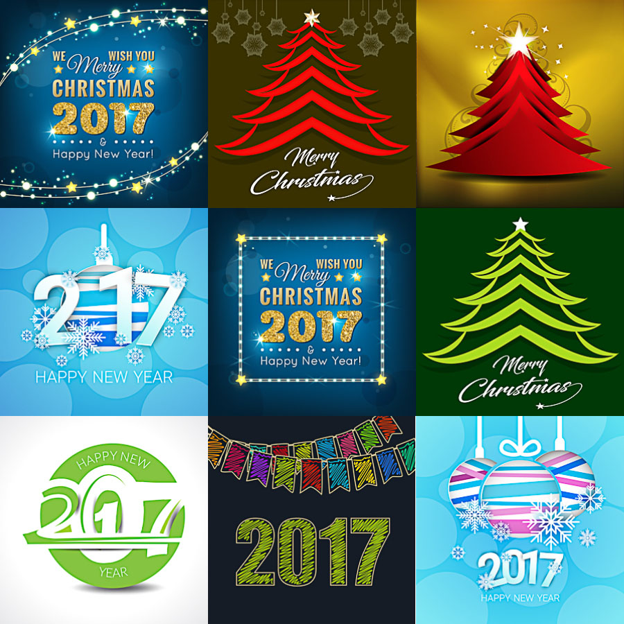 2017 Christmas templates for your designs in vector