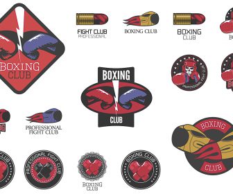 Boxing club logo template clip art design vector
