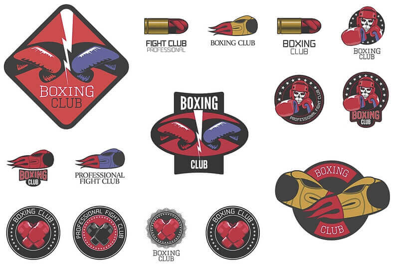 Boxing club logo template clip art design vector