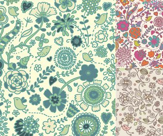 Spring floral patterns and backgrounds vector