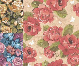 Spring floral patterns and in vintage style vector