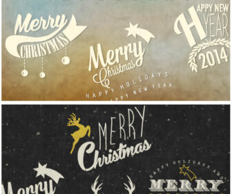 Retro Christmas labels vector