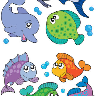 Cartoon fishes vector