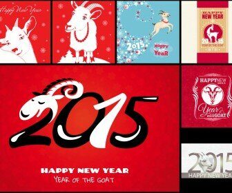 Decorative Year of the Goat 2015 vector backgrounds