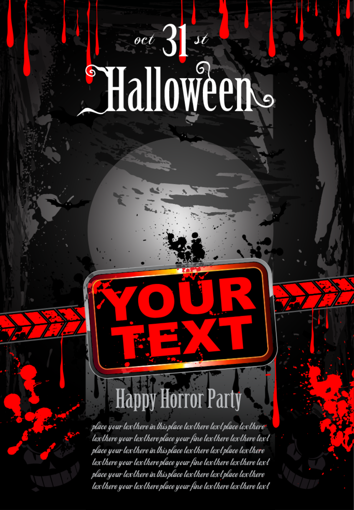 Halloween horror party invitations vector