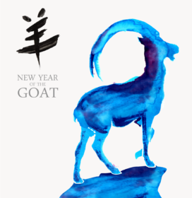 New Year watercolor backgrounds with goats vector