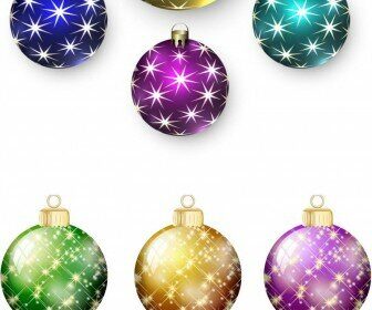 Shiny Christmas balls, vector design elements