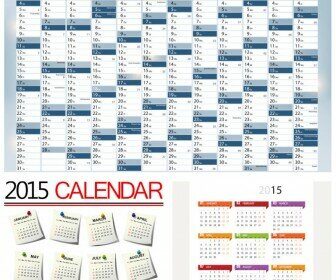 Simple European 2015 calendars. Vector templates
