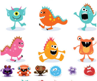 27 Cartoon Monsters Vector Graphics