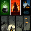 Halloween night party flyers vector