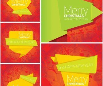 Vivid vector Christmas postcard designs