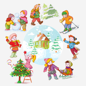 Winter kids vector