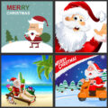 Cartoon Santa Claus Christmas backgrounds Vector templates