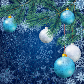 Christmas backgrounds for greeting card designs with fir twigs and balls, vector templates