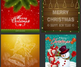 Christmas cards and backgrounds vector templates