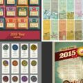 Decorative 2015 calendar designs in vector