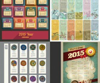 Decorative 2015 calendar designs in vector