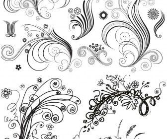 Floral waves vector clip art and free graphics