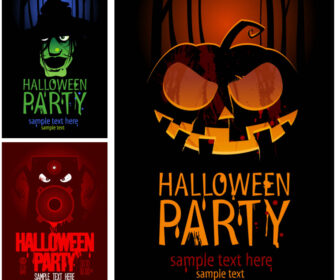 Halloween party posters vector