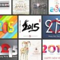 Happy New Year 2015 greeting card vector designs