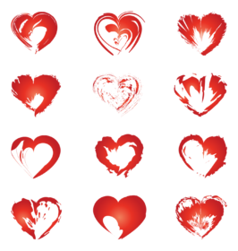 Love hearts elements vector