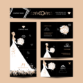 Wedding stationery vector sets