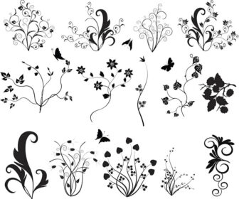 Abstract floral ornaments vector