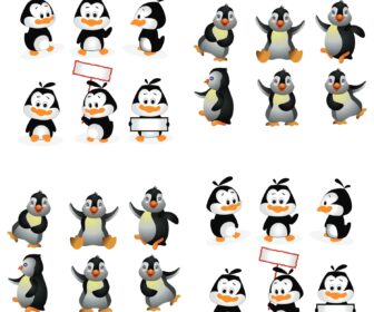 cartoon penguins vector